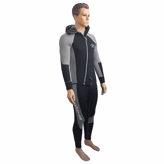 Мерсеризованный материал дизайн Мужской гидрокостюм с капюшоном для дайвинга с длинными рукавами 5 мм 7 мм неопреновый гидрокостюм с капюшоном